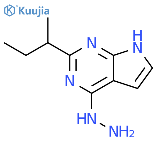 2-(butan-2-yl)-4-hydrazinyl-7H-pyrrolo2,3-dpyrimidine structure