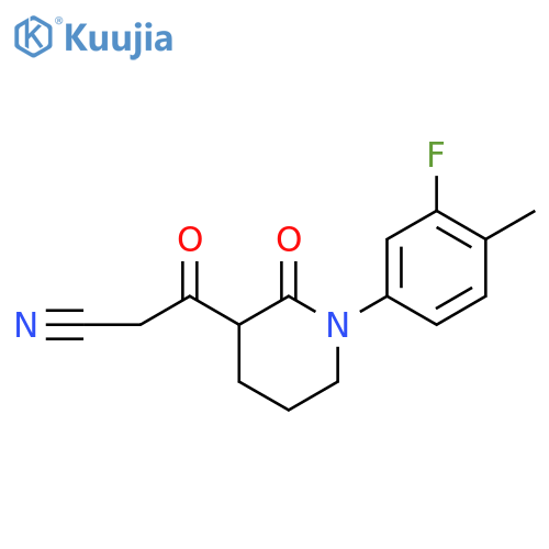 3-1-(3-fluoro-4-methylphenyl)-2-oxopiperidin-3-yl-3-oxopropanenitrile structure