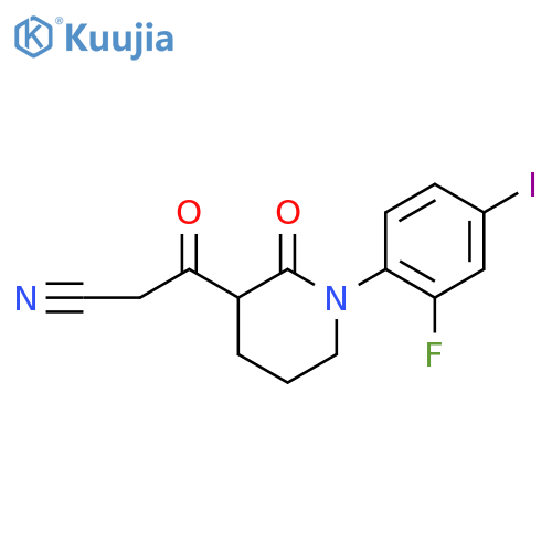 3-1-(2-fluoro-4-iodophenyl)-2-oxopiperidin-3-yl-3-oxopropanenitrile structure