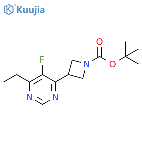 tert-butyl 3-(6-ethyl-5-fluoropyrimidin-4-yl)azetidine-1-carboxylate structure