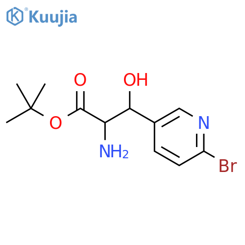 tert-butyl 2-amino-3-(6-bromopyridin-3-yl)-3-hydroxypropanoate structure