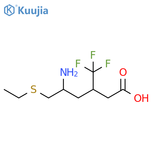 5-amino-6-(ethylsulfanyl)-3-(trifluoromethyl)hexanoic acid structure