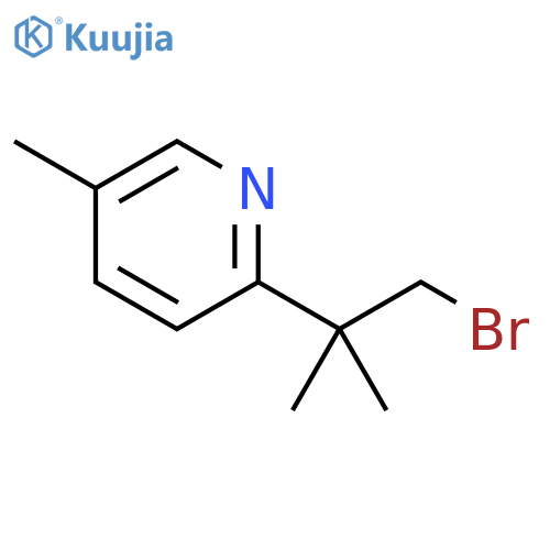 2-(1-bromo-2-methylpropan-2-yl)-5-methylpyridine structure