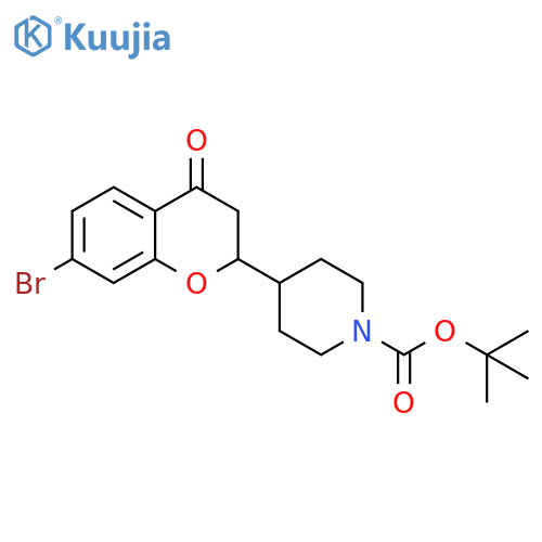 tert-butyl 4-(7-bromo-4-oxochroman-2-yl)piperidine-1-carboxylate structure