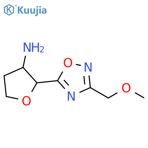 2-3-(methoxymethyl)-1,2,4-oxadiazol-5-yloxolan-3-amine structure