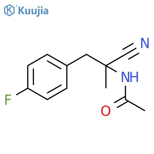 N-{1-cyano-1-(4-fluorophenyl)methylethyl}acetamide structure