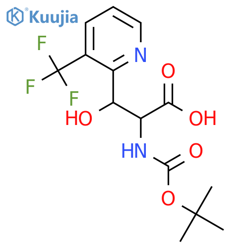 2-{(tert-butoxy)carbonylamino}-3-hydroxy-3-3-(trifluoromethyl)pyridin-2-ylpropanoic acid structure