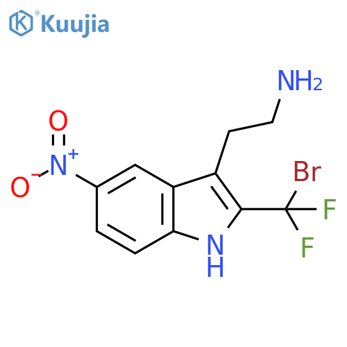 2-2-(bromodifluoromethyl)-5-nitro-1H-indol-3-ylethan-1-amine structure