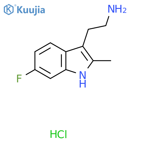 2-(6-fluoro-2-methyl-1H-indol-3-yl)ethan-1-amine hydrochloride structure