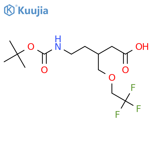 5-{(tert-butoxy)carbonylamino}-3-(2,2,2-trifluoroethoxy)methylpentanoic acid structure