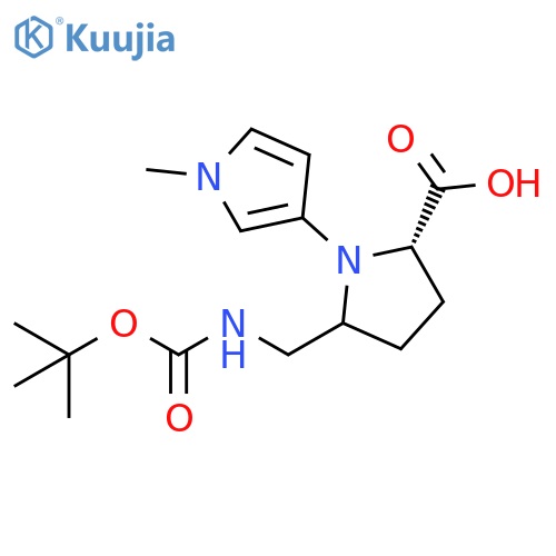 5-({(tert-butoxy)carbonylamino}methyl)-1-(1-methyl-1H-pyrrol-3-yl)pyrrolidine-2-carboxylic acid structure