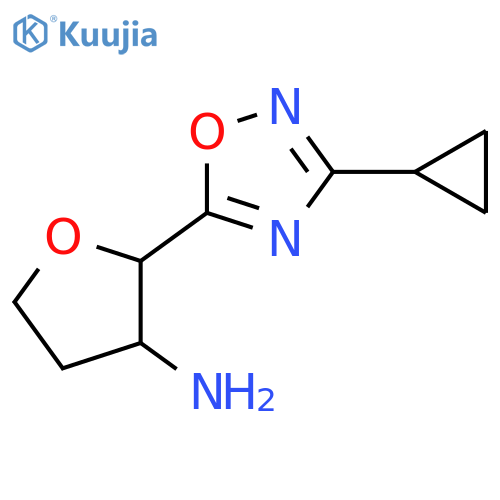 2-(3-cyclopropyl-1,2,4-oxadiazol-5-yl)oxolan-3-amine structure