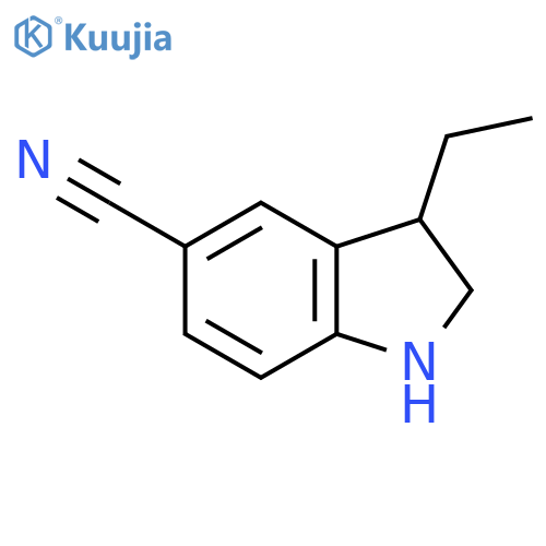 3-ethyl-2,3-dihydro-1H-indole-5-carbonitrile structure