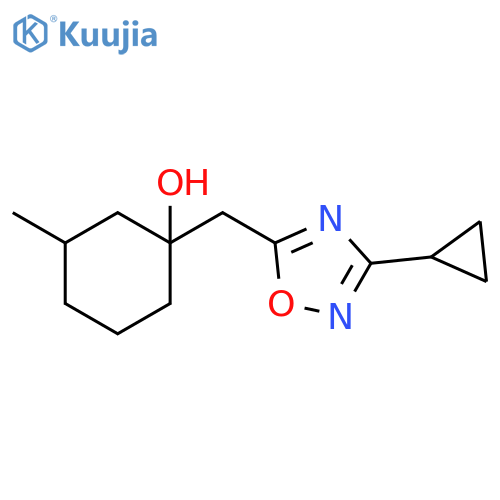 1-(3-cyclopropyl-1,2,4-oxadiazol-5-yl)methyl-3-methylcyclohexan-1-ol structure