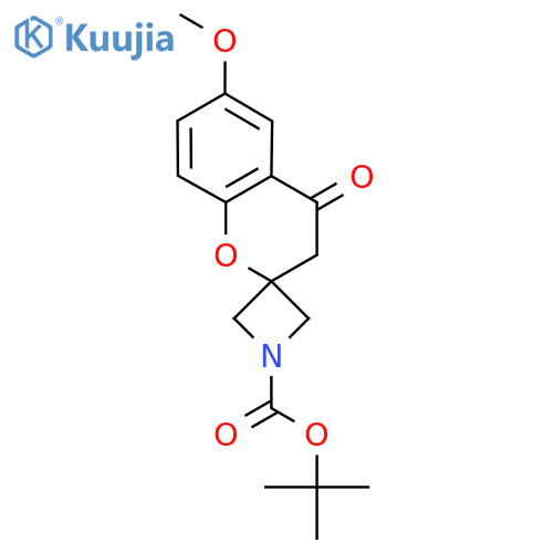 tert-butyl 6'-methoxy-4'-oxo-3',4'-dihydrospiroazetidine-3,2'-1benzopyran-1-carboxylate structure