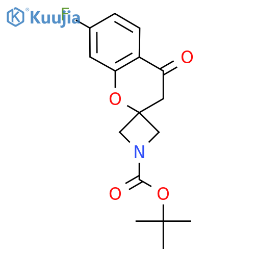 tert-butyl 7'-fluoro-4'-oxo-3',4'-dihydrospiroazetidine-3,2'-1benzopyran-1-carboxylate structure