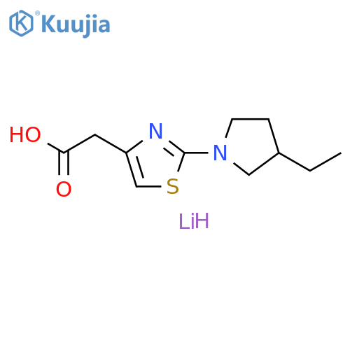 Lithium(1+) Ion 2-2-(3-Ethylpyrrolidin-1-yl)-1,3-thiazol-4-ylacetate structure