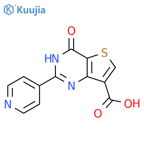4-oxo-2-(pyridin-4-yl)-1H,4H-thieno3,2-dpyrimidine-7-carboxylic acid structure