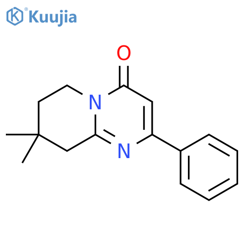 8,8-dimethyl-2-phenyl-4H,6H,7H,8H,9H-pyrido1,2-apyrimidin-4-one structure