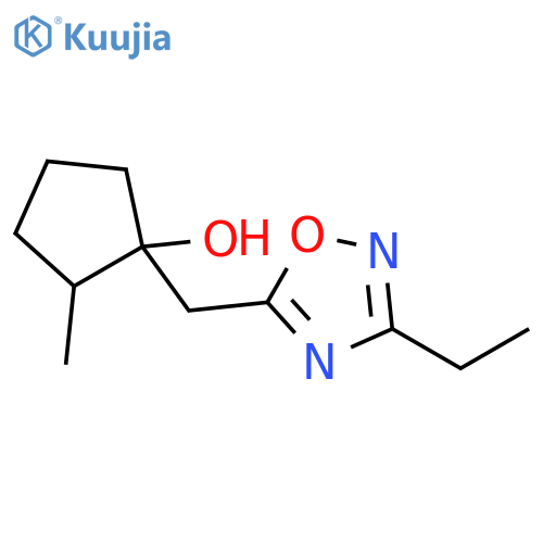 1-(3-ethyl-1,2,4-oxadiazol-5-yl)methyl-2-methylcyclopentan-1-ol structure