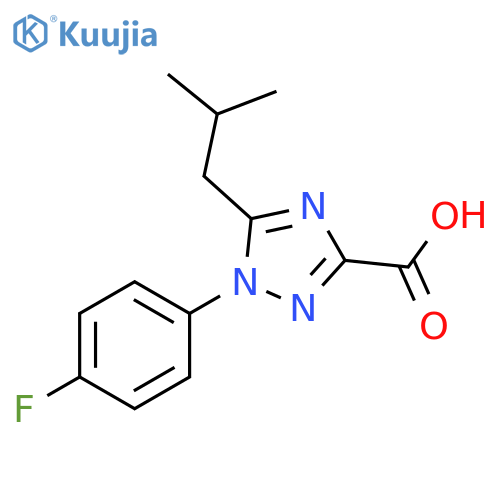 1-(4-fluorophenyl)-5-(2-methylpropyl)-1H-1,2,4-triazole-3-carboxylic acid structure