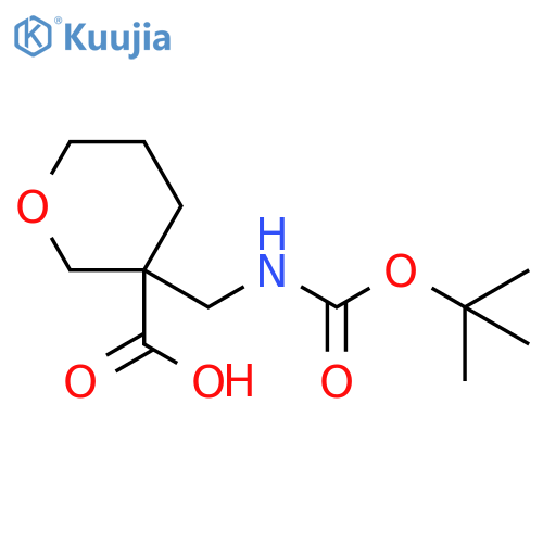 3-({(tert-Butoxy)carbonylamino}methyl)oxane-3-carboxylic Acid structure