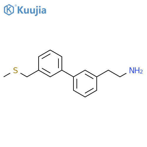 2-(3-{3-(methylsulfanyl)methylphenyl}phenyl)ethan-1-amine structure