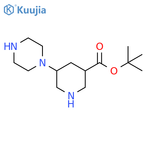 tert-butyl 5-(piperazin-1-yl)piperidine-3-carboxylate structure