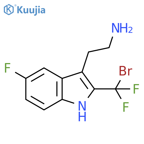 2-2-(bromodifluoromethyl)-5-fluoro-1H-indol-3-ylethan-1-amine structure
