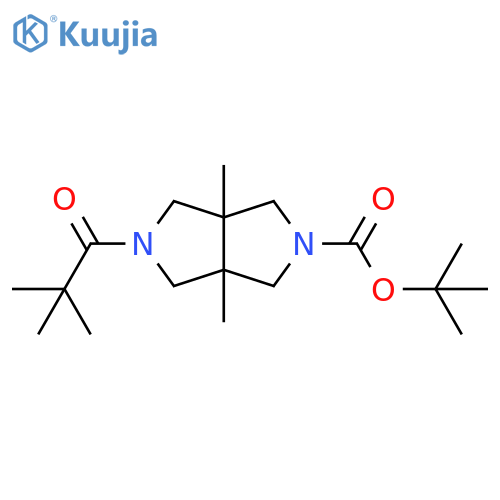 tert-butyl 5-(2,2-dimethylpropanoyl)-3a,6a-dimethyl-octahydropyrrolo3,4-cpyrrole-2-carboxylate structure