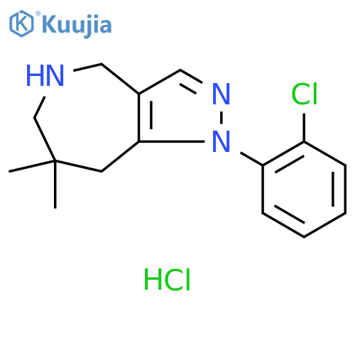 1-(2-chlorophenyl)-7,7-dimethyl-1H,4H,5H,6H,7H,8H-pyrazolo4,3-cazepine dihydrochloride structure