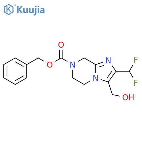 benzyl 2-(difluoromethyl)-3-(hydroxymethyl)-5H,6H,7H,8H-imidazo1,2-apyrazine-7-carboxylate structure