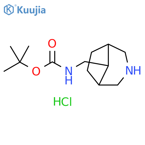 tert-butyl N-(3-azabicyclo[3.2.1]octan-8-ylmethyl)carbamate;hydrochloride structure