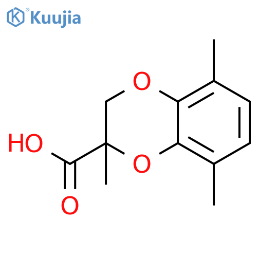 2,5,8-trimethyl-2,3-dihydro-1,4-benzodioxine-2-carboxylic acid structure