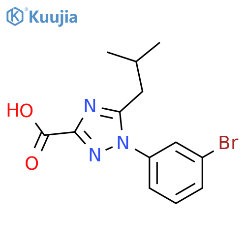 1-(3-bromophenyl)-5-(2-methylpropyl)-1H-1,2,4-triazole-3-carboxylic acid structure