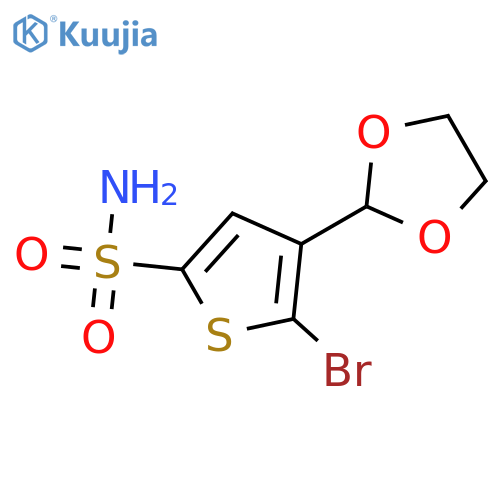 5-bromo-4-(1,3-dioxolan-2-yl)thiophene-2-sulfonamide structure