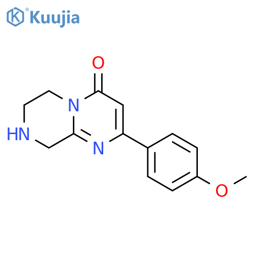 2-(4-methoxyphenyl)-4H,6H,7H,8H,9H-pyrimido1,2-apiperazin-4-one structure