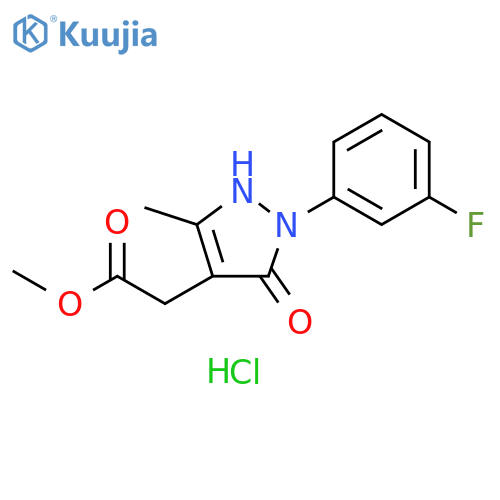 methyl 2-2-(3-fluorophenyl)-5-methyl-3-oxo-2,3-dihydro-1H-pyrazol-4-ylacetate hydrochloride structure