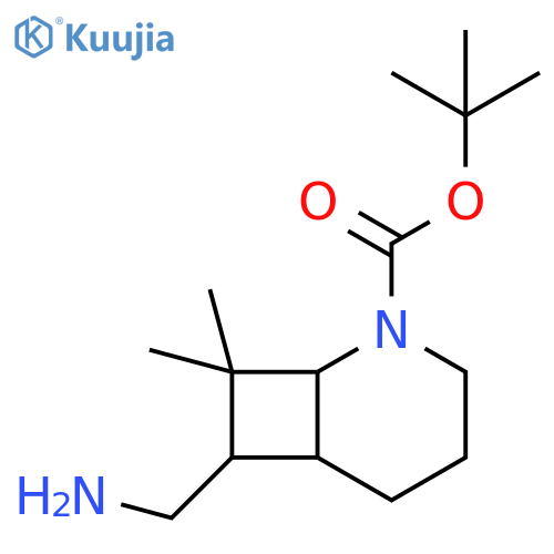 tert-butyl 7-(aminomethyl)-8,8-dimethyl-2-azabicyclo4.2.0octane-2-carboxylate structure