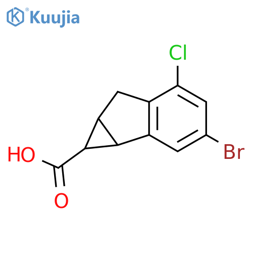 3-bromo-5-chloro-1H,1aH,6H,6aH-cyclopropaaindene-1-carboxylic acid structure