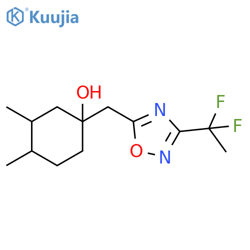 1-{3-(1,1-difluoroethyl)-1,2,4-oxadiazol-5-ylmethyl}-3,4-dimethylcyclohexan-1-ol structure