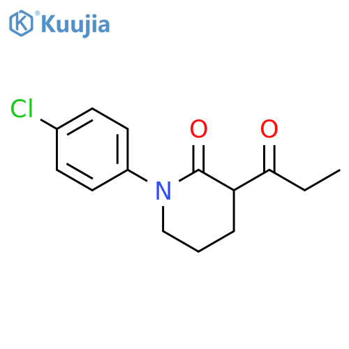 1-(4-chlorophenyl)-3-propanoylpiperidin-2-one structure