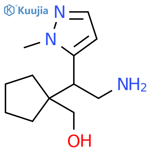 {1-2-amino-1-(1-methyl-1H-pyrazol-5-yl)ethylcyclopentyl}methanol structure