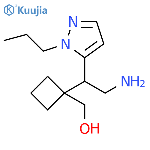 {1-2-amino-1-(1-propyl-1H-pyrazol-5-yl)ethylcyclobutyl}methanol structure