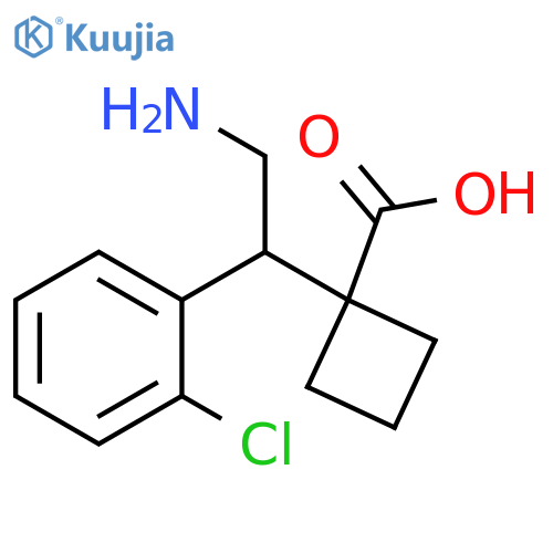 1-2-amino-1-(2-chlorophenyl)ethylcyclobutane-1-carboxylic acid structure