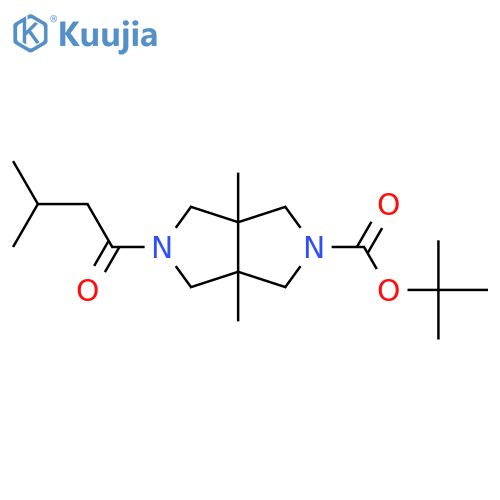tert-butyl 3a,6a-dimethyl-5-(3-methylbutanoyl)-octahydropyrrolo3,4-cpyrrole-2-carboxylate structure