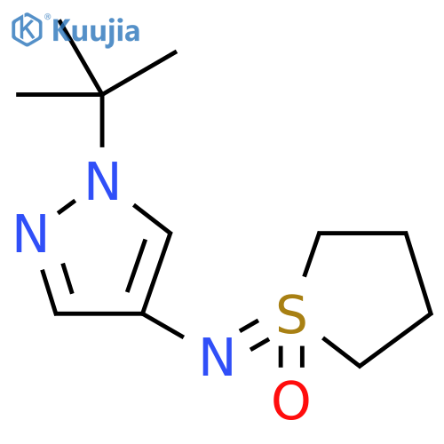 1-(1-tert-butyl-1H-pyrazol-4-yl)imino-1lambda6-thiolan-1-one structure