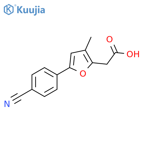 2-5-(4-cyanophenyl)-3-methylfuran-2-ylacetic acid structure
