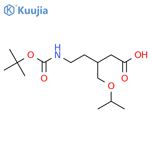 5-{(tert-butoxy)carbonylamino}-3-(propan-2-yloxy)methylpentanoic acid structure