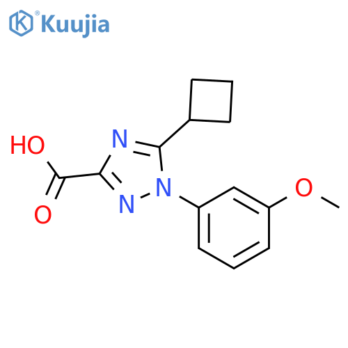 5-cyclobutyl-1-(3-methoxyphenyl)-1H-1,2,4-triazole-3-carboxylic acid structure
